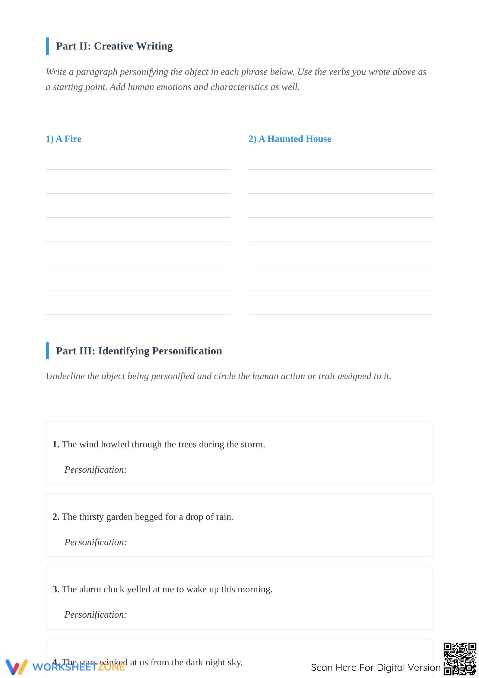 Personification Worksheet | Grade 6 ELA Printable - Page 2