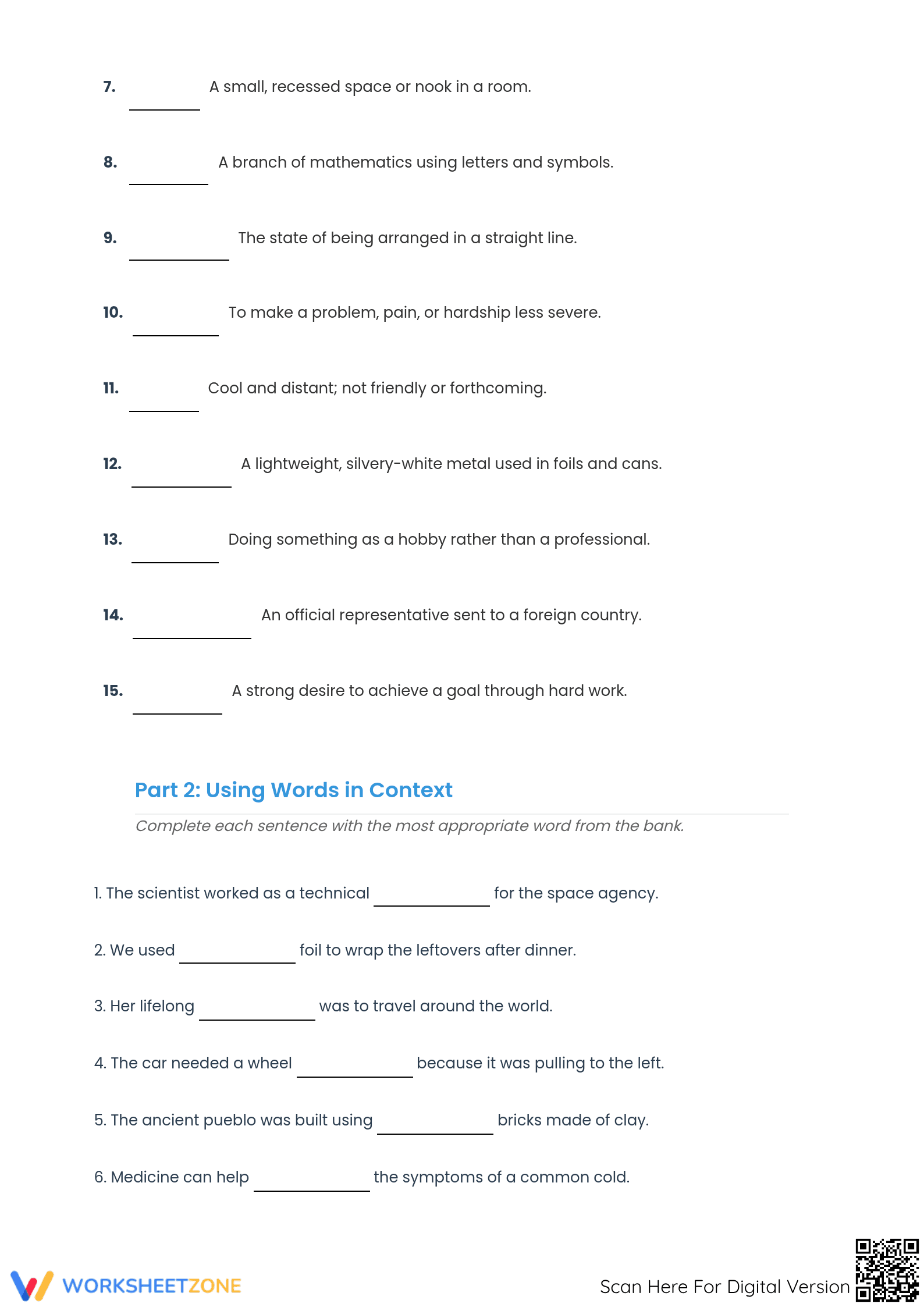Grade 6 Vocabulary Practice | Essential ELA Worksheet - Page 2