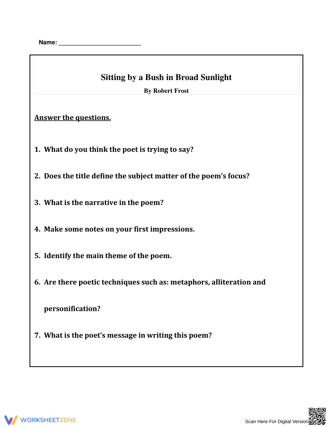 Explore Poetic Devices with this Engaging Poetry Worksheet - Page 2