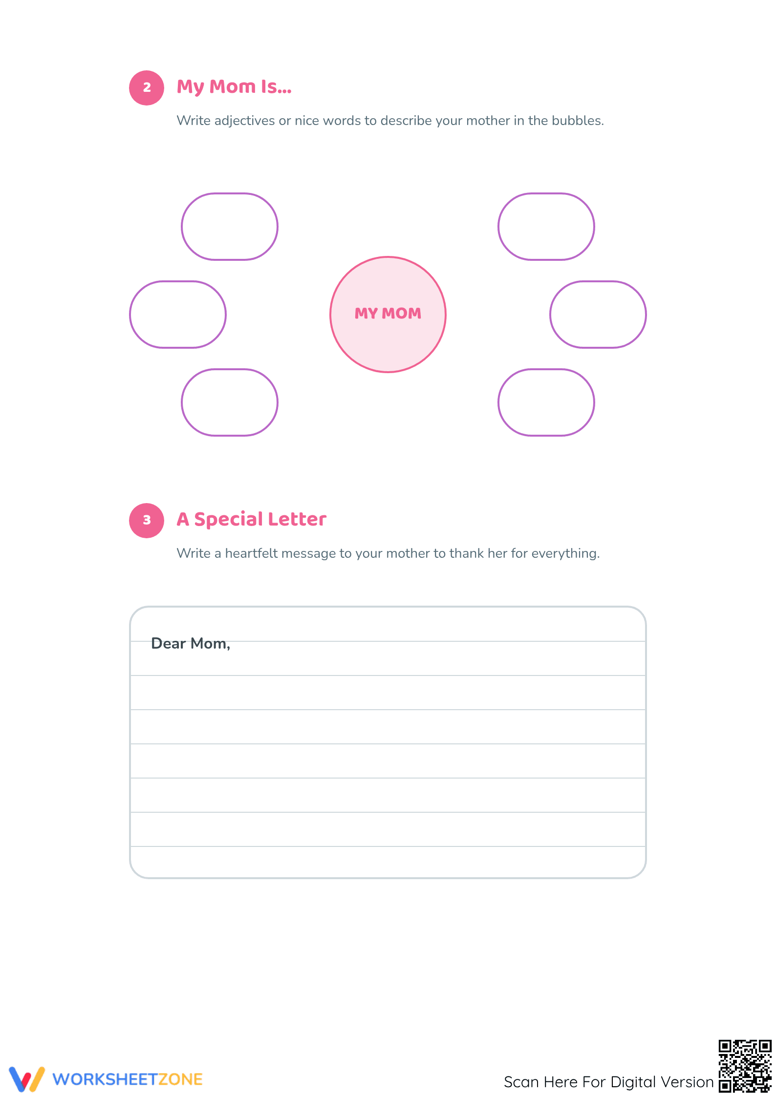 Grade 3 Mother's Day — Printable No-Prep Worksheet - Page 2
