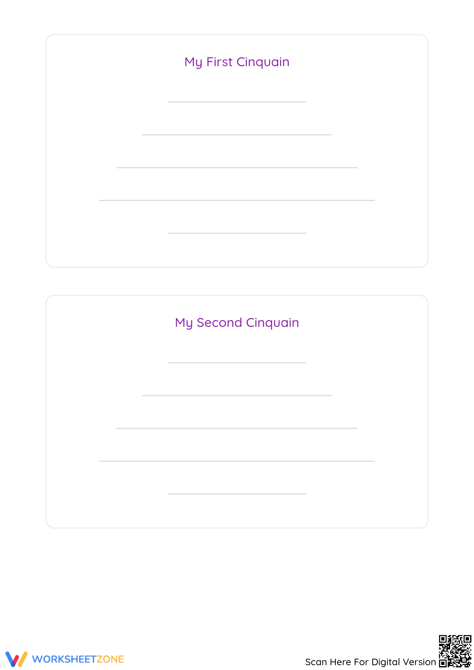 Grade 3 Mother's Day Cinquains — Printable No-Prep Worksheet - Page 2