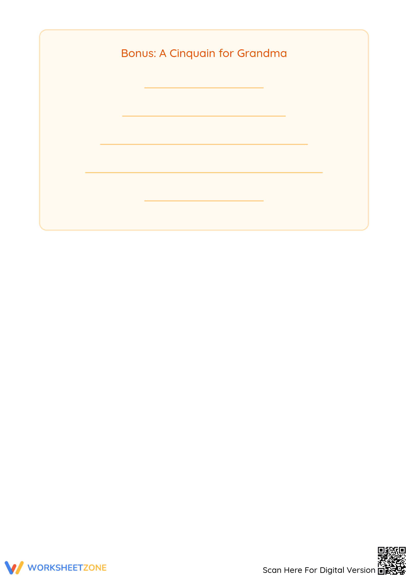 Grade 3 Mother's Day Cinquains — Printable No-Prep Worksheet - Page 3