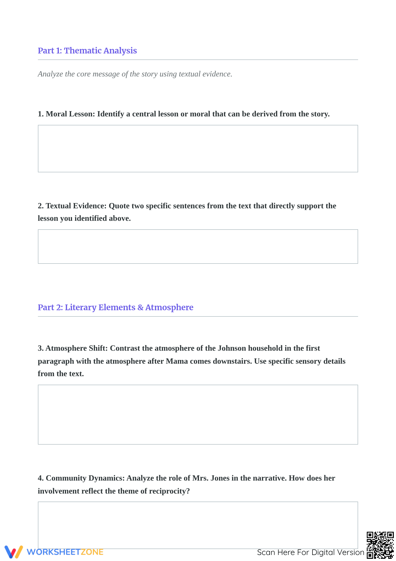 Close Reading Analysis Worksheet | Grade 10-12 Essential - Page 3