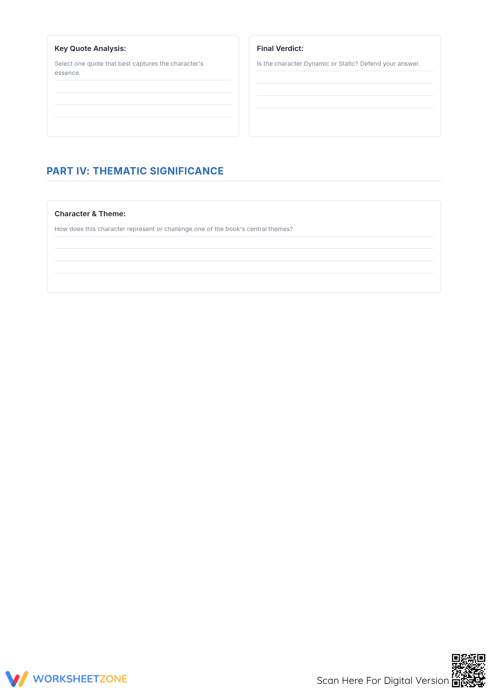 Complete Character Analysis Worksheet | Grade 10-12 Ready - Page 3