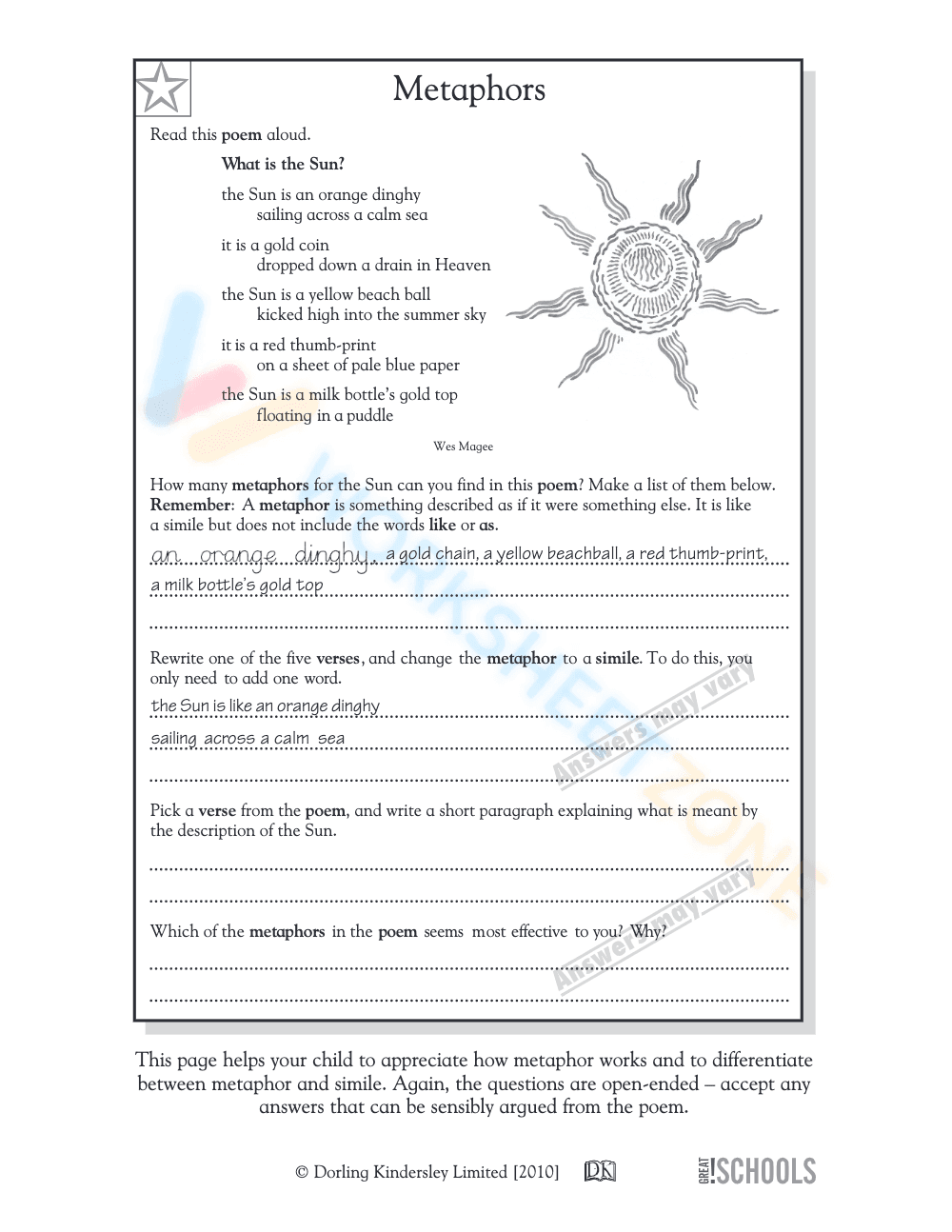 Metaphors and Similes Worksheet | Grade 5 ELA Printable - Page 3