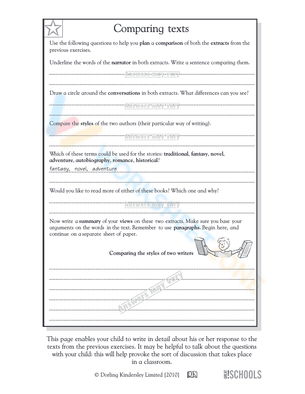 Comparing Texts Worksheet | Essential Grade 5 ELA - Page 6
