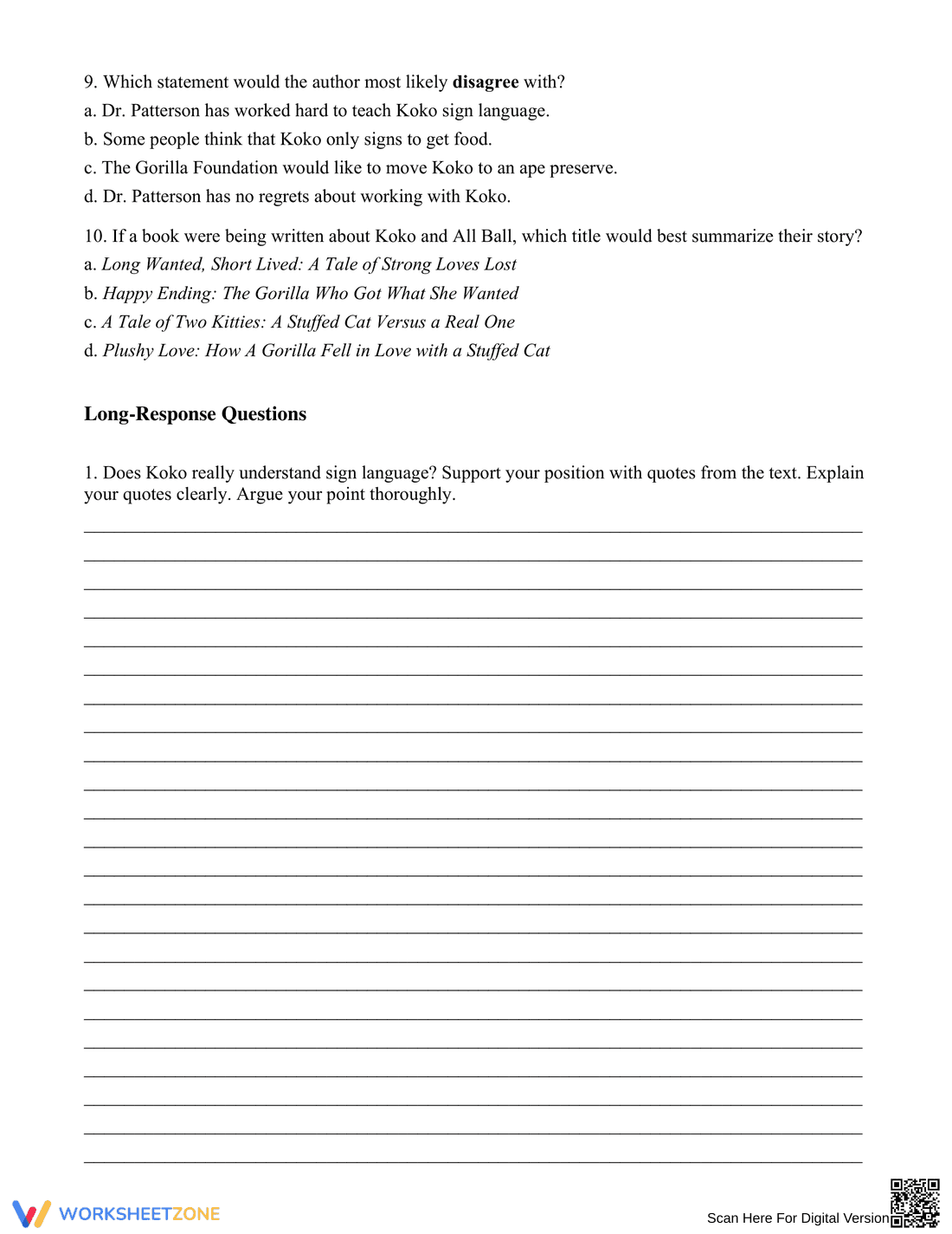 Reading Comprehension Worksheet | Grade 6 ELA Printable - Page 3