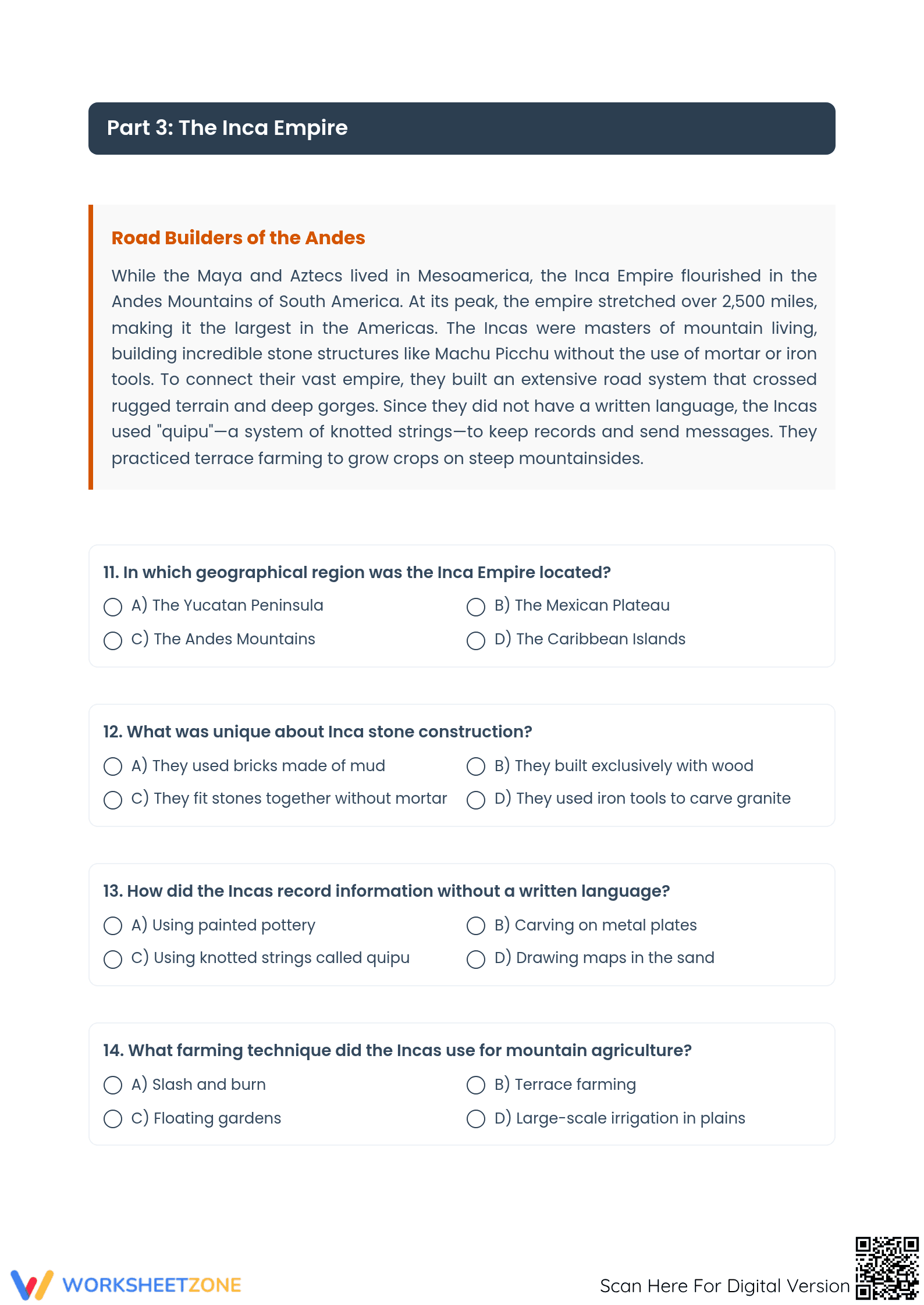 Grade 6 Ancient Civilizations Reading | Essential Worksheet - Page 4