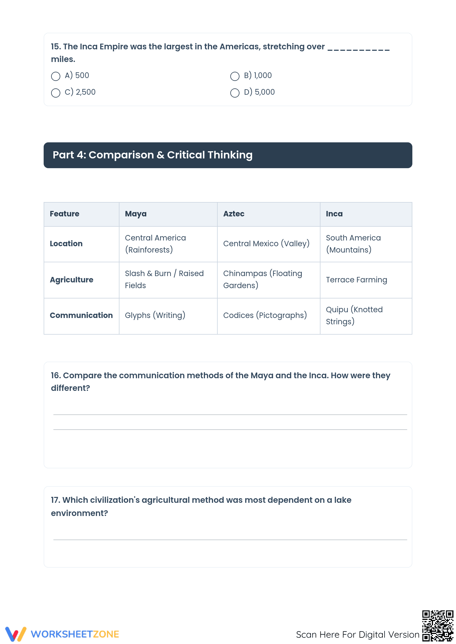 Grade 6 Ancient Civilizations Reading | Essential Worksheet - Page 5