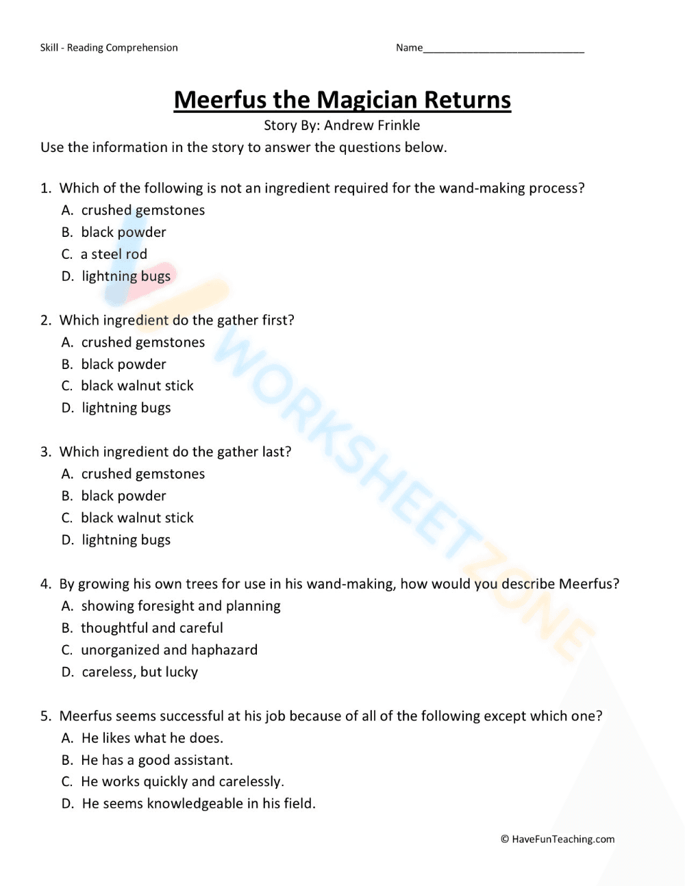 reading comprehension for 7th graders 1 - Page 2