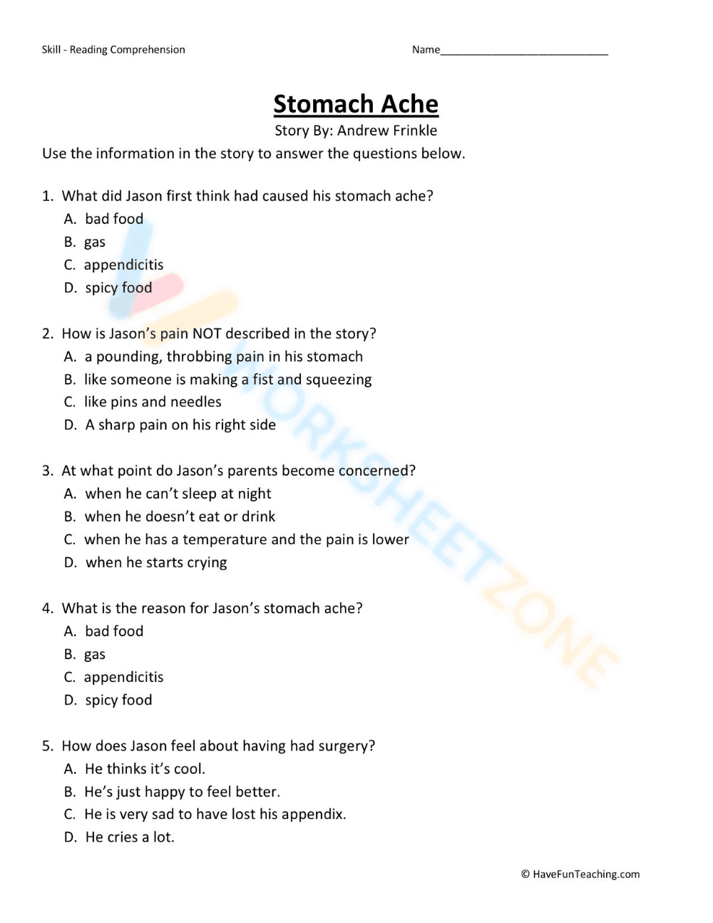 Grade 7 Reading Comprehension | Essential Printable - Page 2