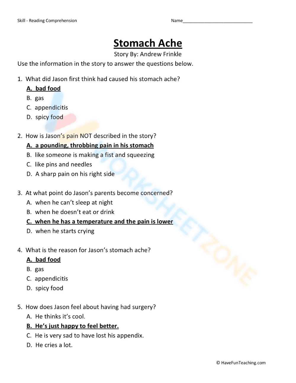 Grade 7 Reading Comprehension | Essential Printable - Page 3