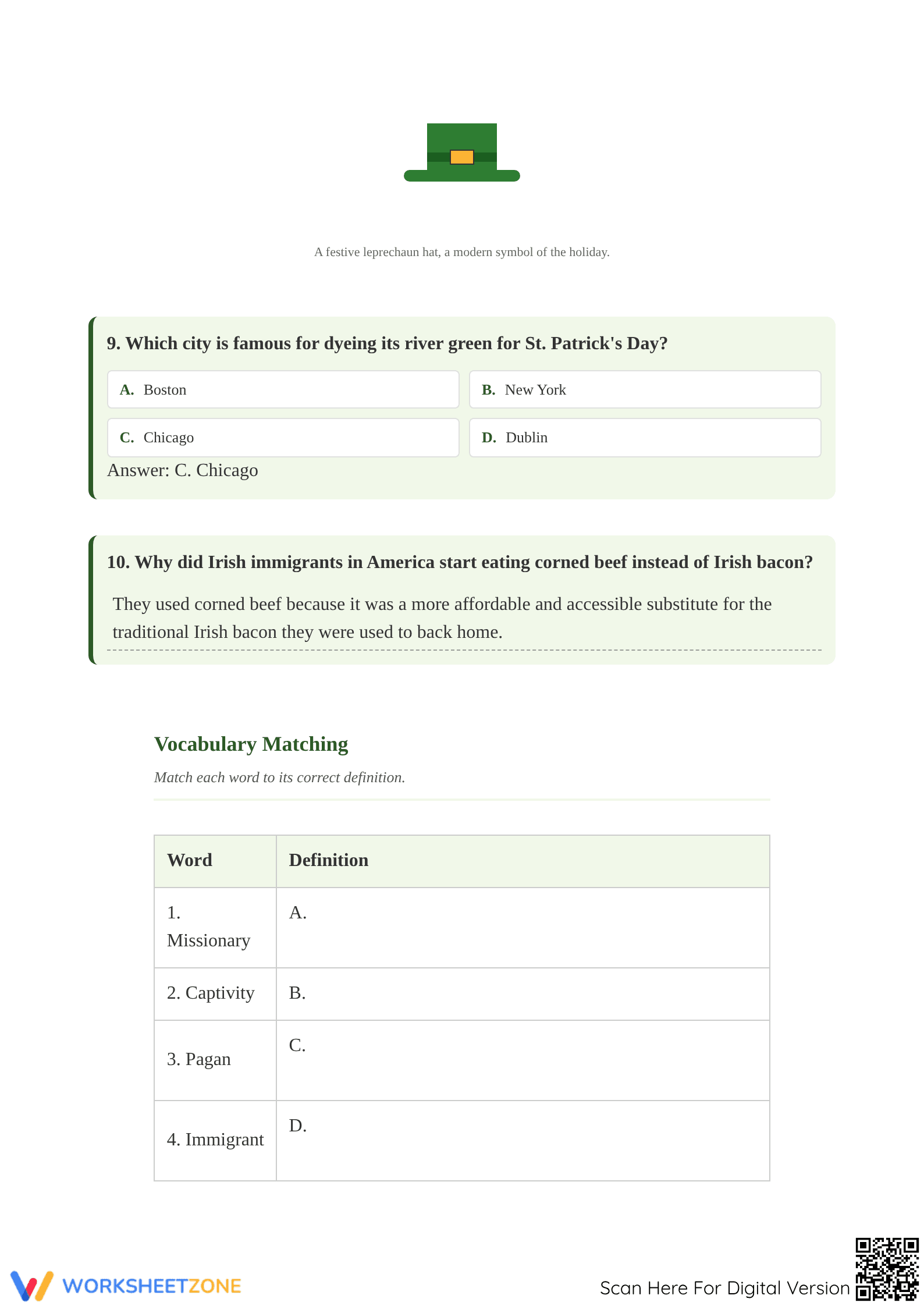 Essential St. Patrick's Day Reading Comprehension: Grade 6-8 - Page 4