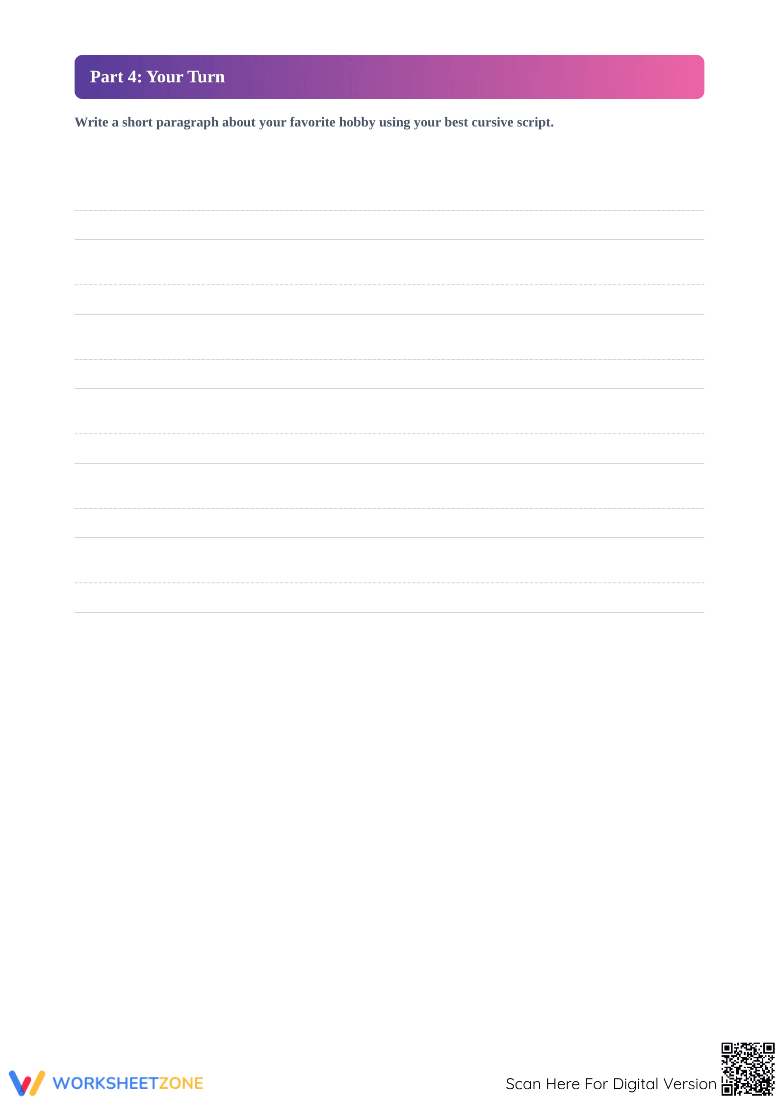 Emma’s New Bicycle – Neat Handwriting Practice Worksheet - Page 4