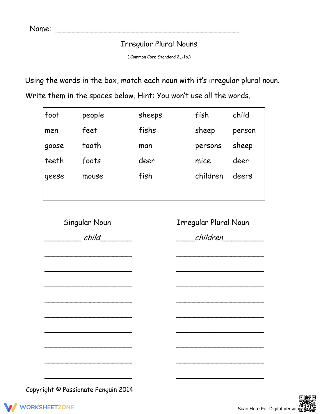 Irregular Plural Nouns Practice | Grade 3-4 Worksheet - Page 3