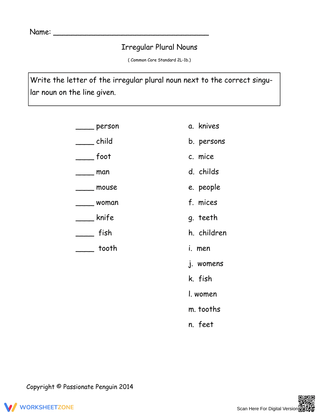 Irregular Plural Nouns Practice | Grade 3-4 Worksheet - Page 4