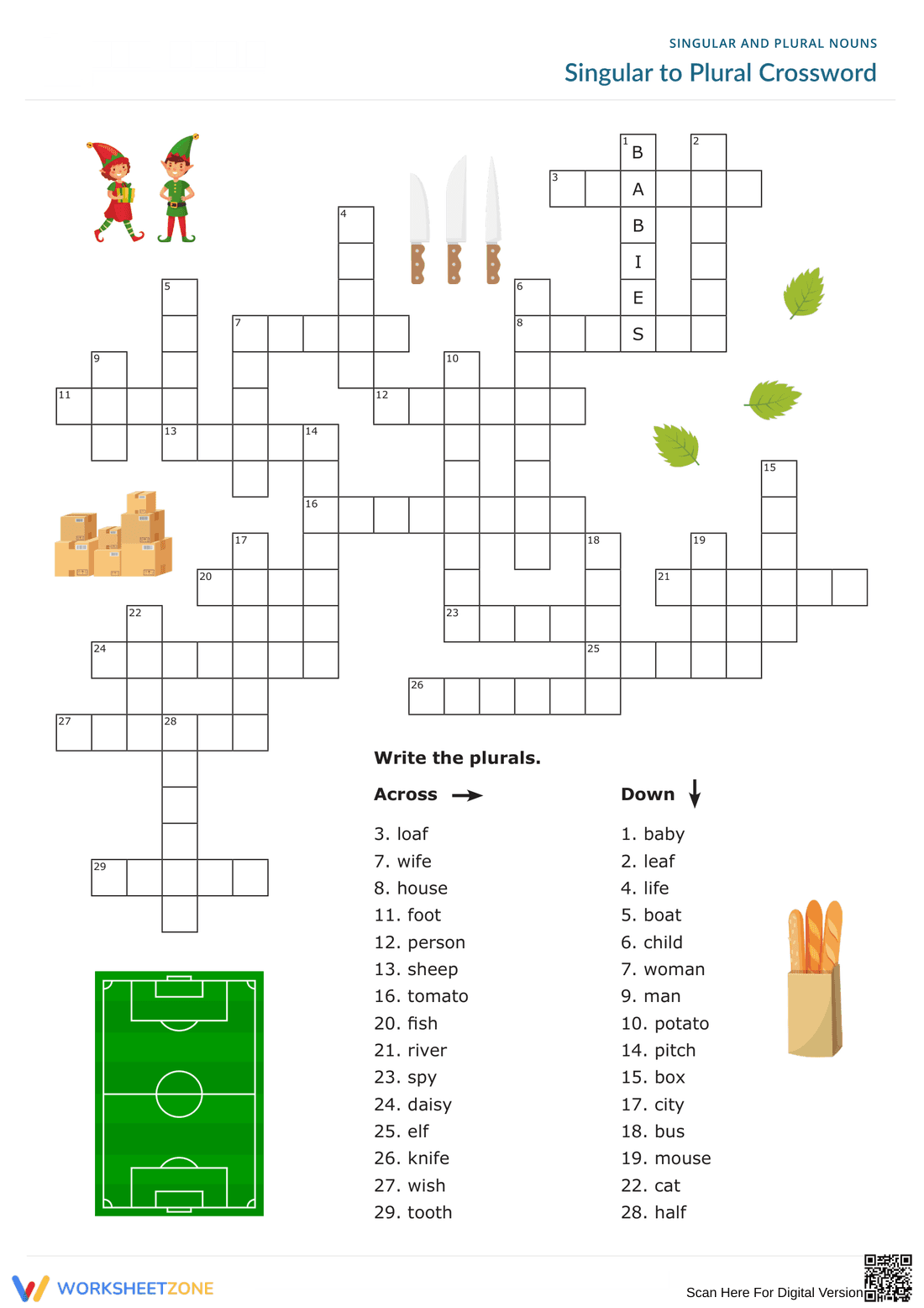 Singular to Plural Crossword Puzzle - Page 2