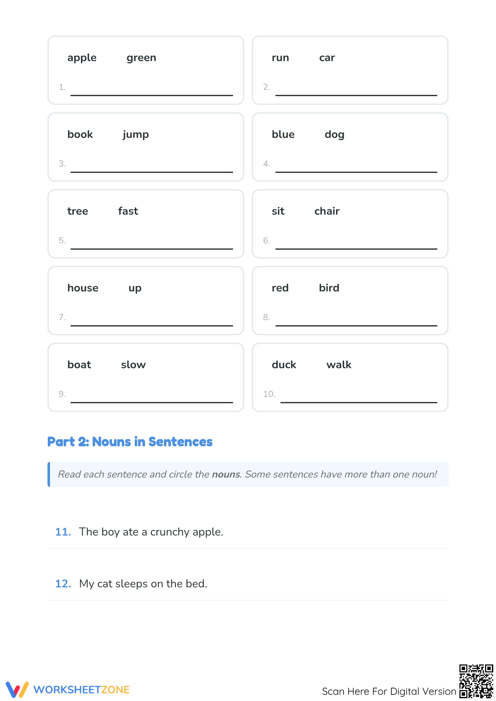 Identify Nouns Worksheet | Essential Grade 1 ELA - Page 2