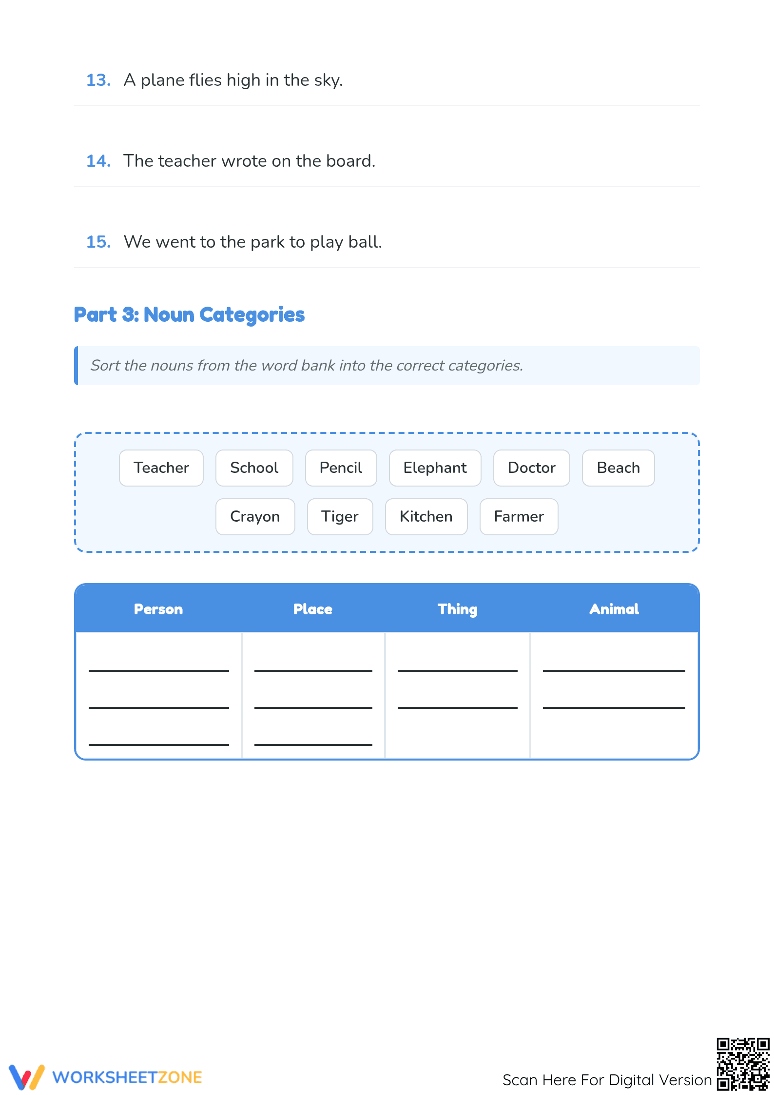 Identify Nouns Worksheet | Essential Grade 1 ELA - Page 3