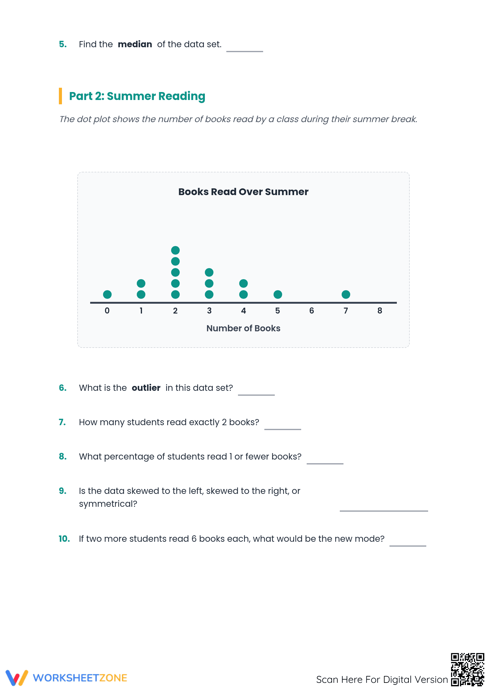 Printable Dot Plots Worksheet | Grade 6 Math Essential - Page 2