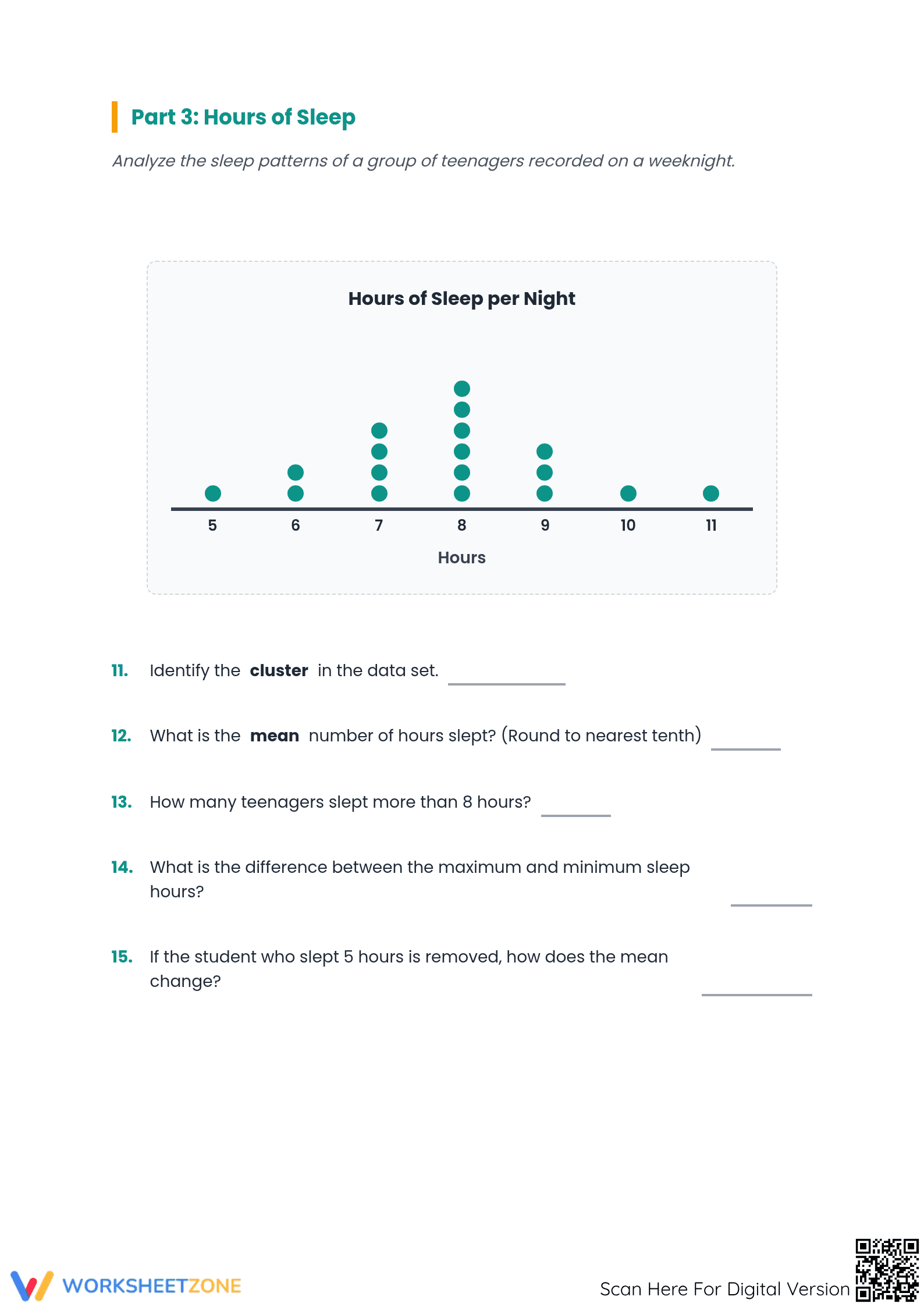 Printable Dot Plots Worksheet | Grade 6 Math Essential - Page 3