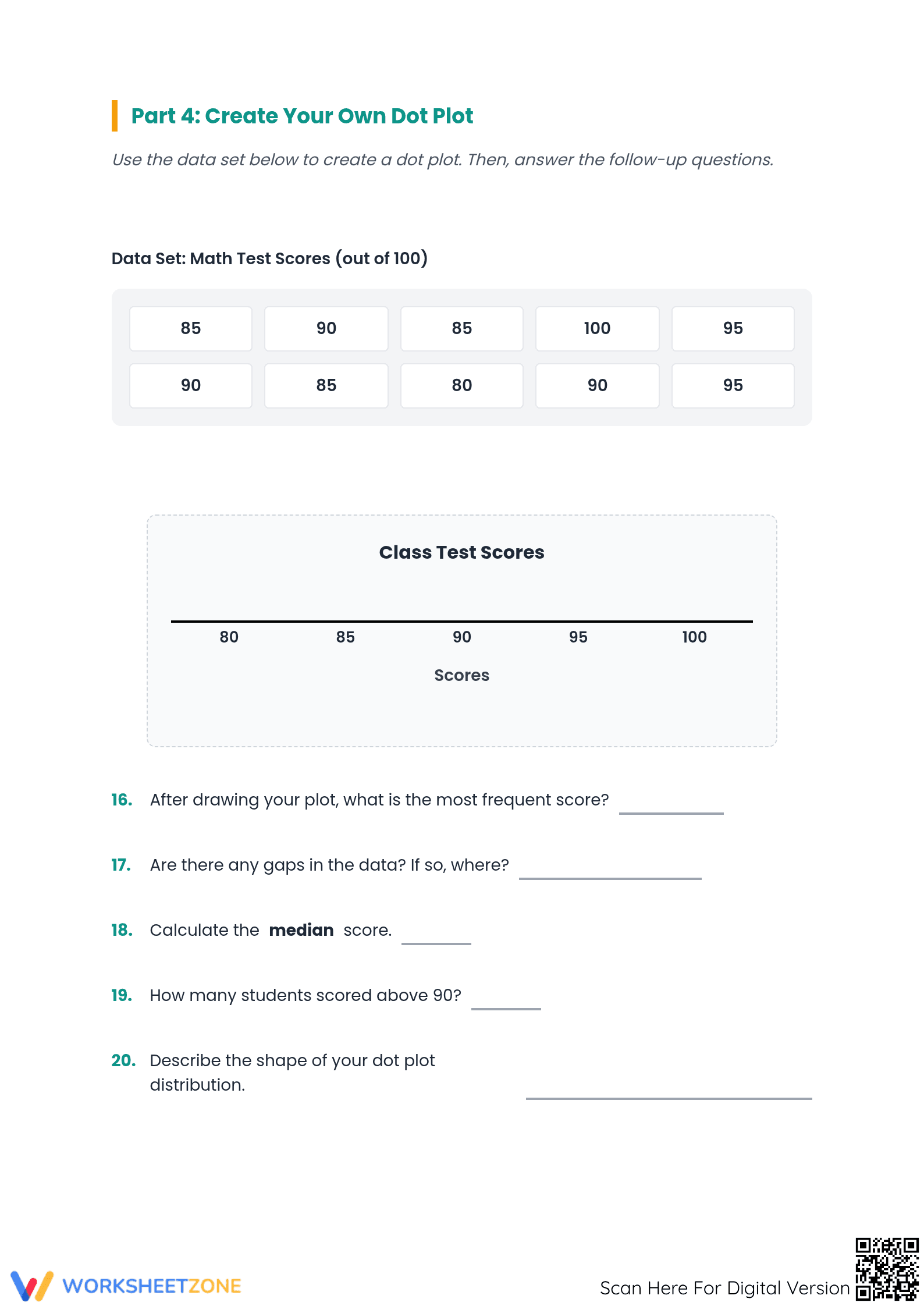 Printable Dot Plots Worksheet | Grade 6 Math Essential - Page 4