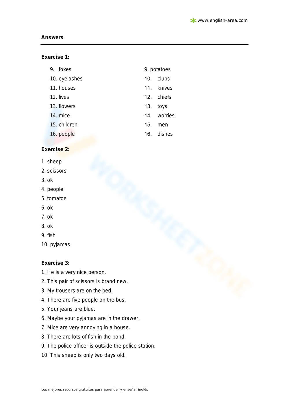 Plural nouns practice - Page 2