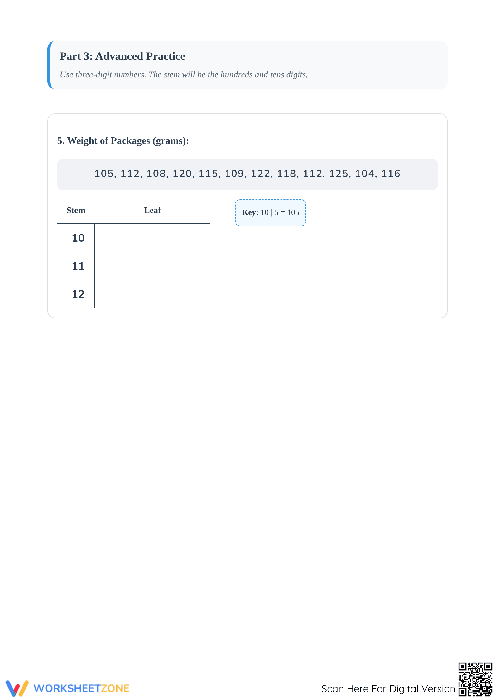 Printable Stem and Leaf Plots Worksheet | Grade 6 Math - Page 4