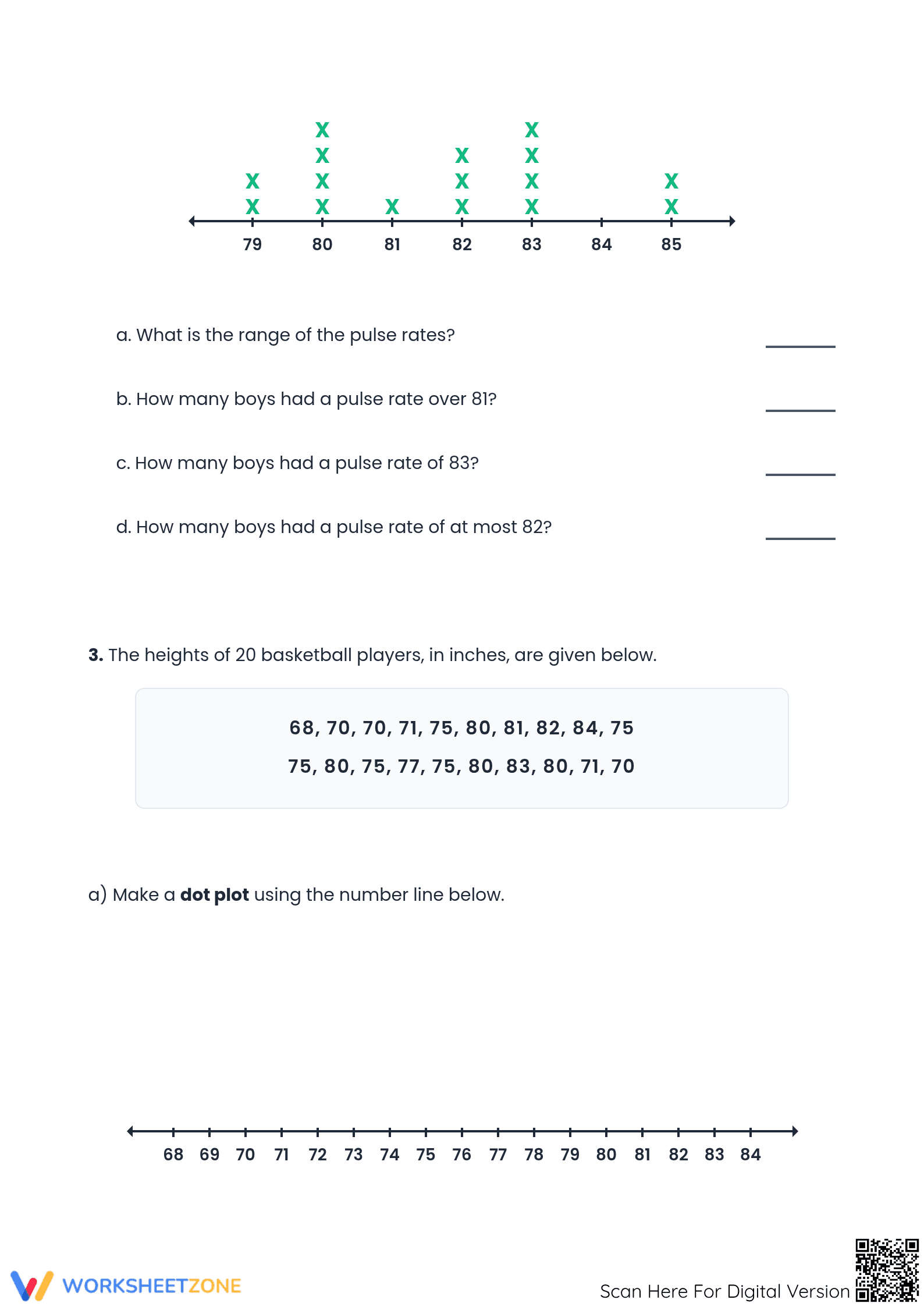 Printable Dot Plot Worksheet | Grade 6 Math Aligned - Page 2
