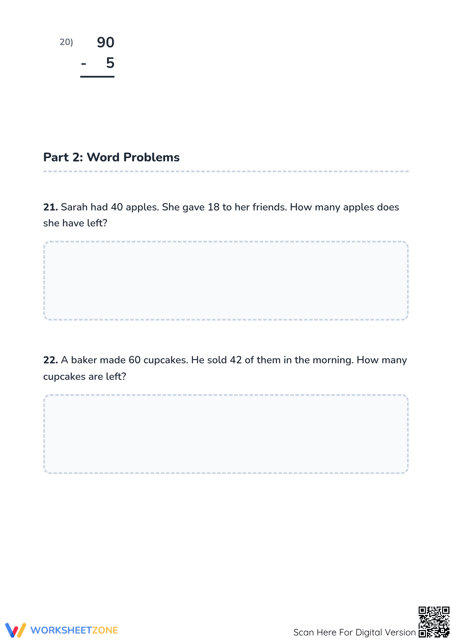 Printable Subtraction Across Zero Worksheet | Grade 2 Math - Page 5