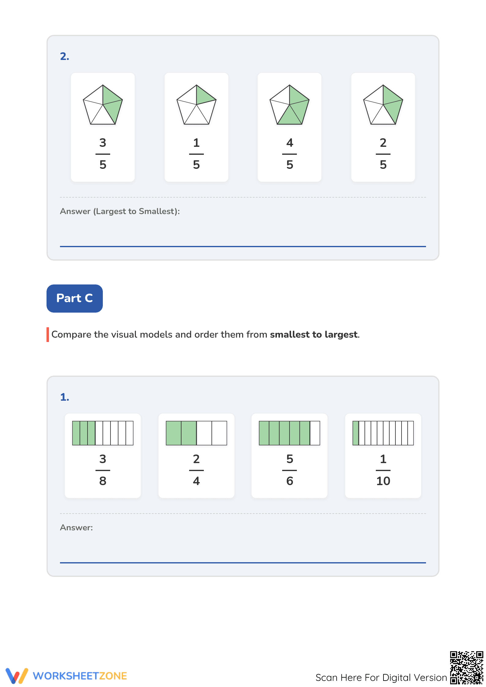Ordering Fractions Essential Worksheet | Grade 3-5 Math - Page 3
