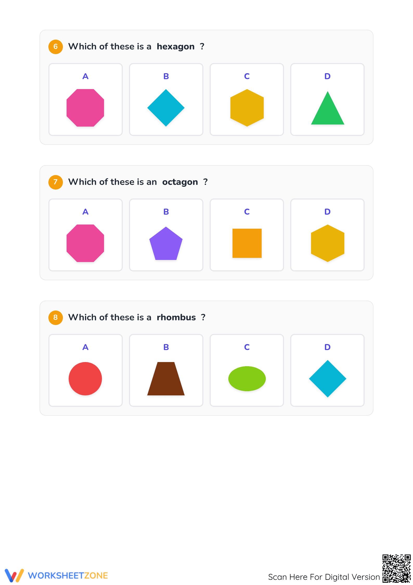 Essential 2D Shapes Identification Worksheet | Grade 1-3 - Page 3