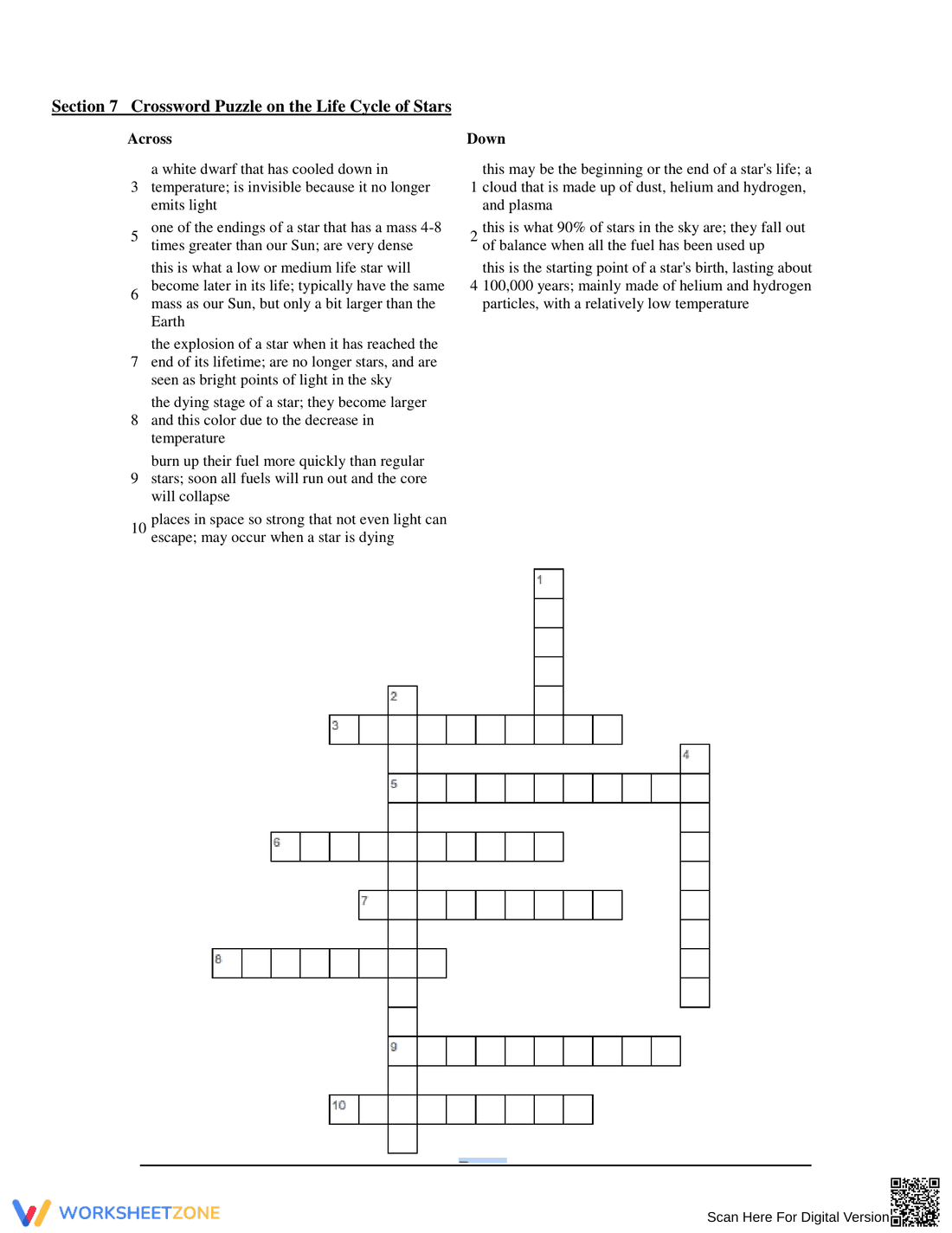 Detailed Life Cycle of a Star Worksheet - Page 6
