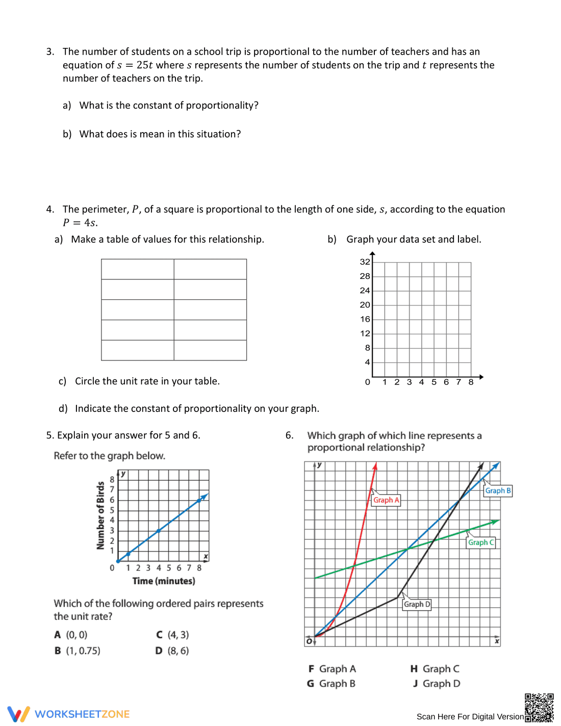 Interpreting Graphs of Proportional Relationships - Page 2