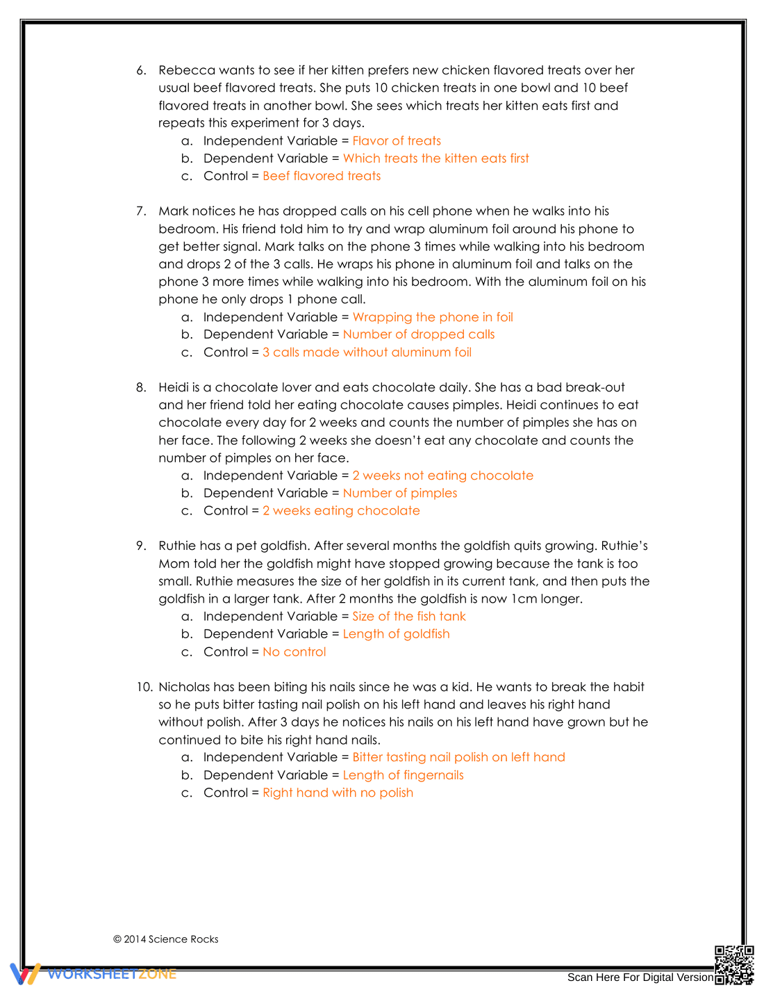 Identifying Variables in Science Worksheet - Page 4