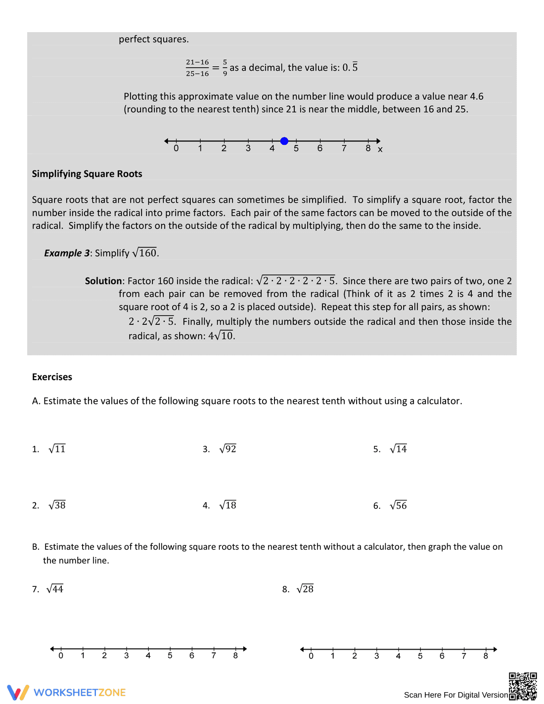 Practice with Square Roots Worksheet - Page 2