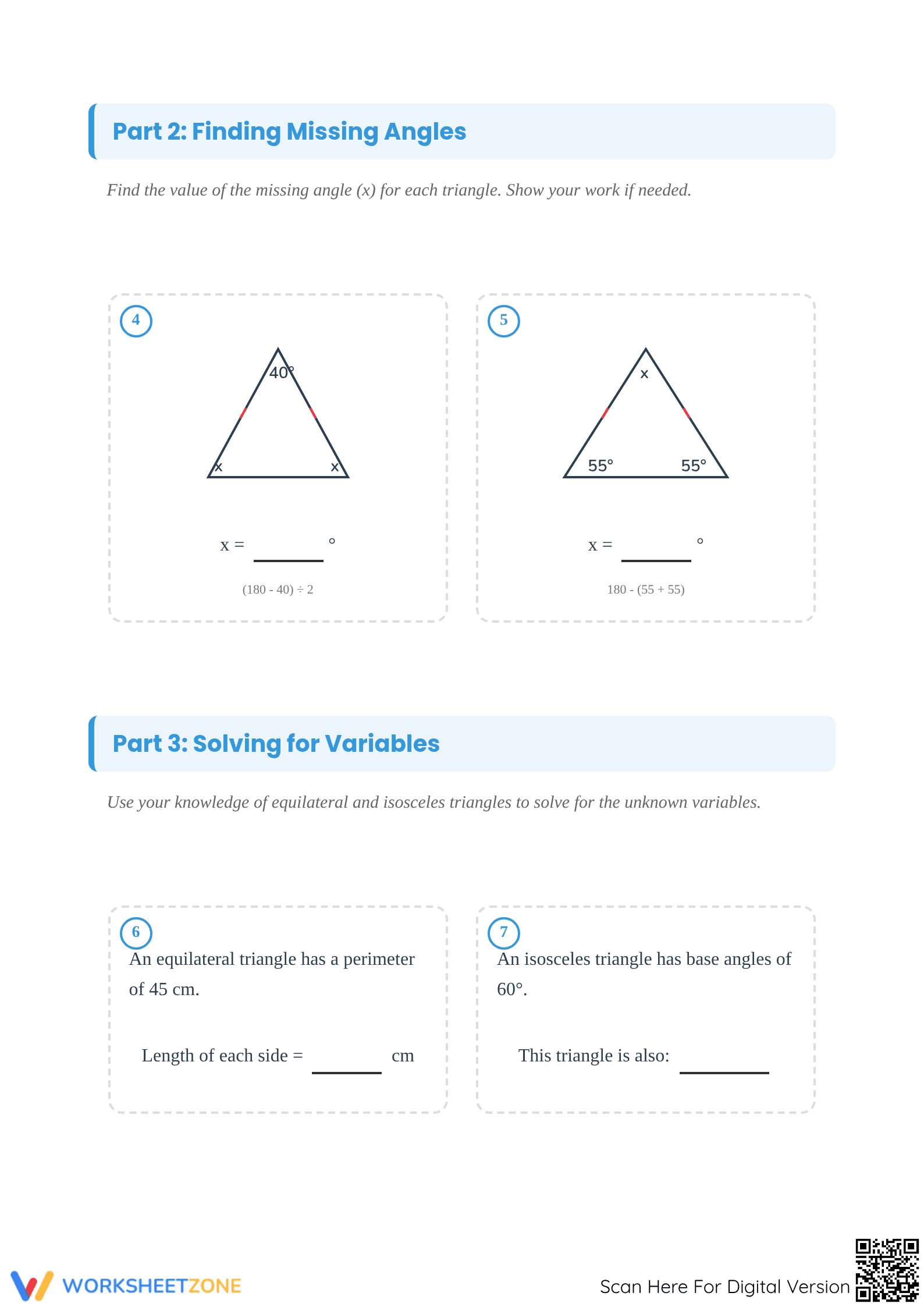 Printable Isosceles & Equilateral Triangles | Grade 4-5 - Page 2