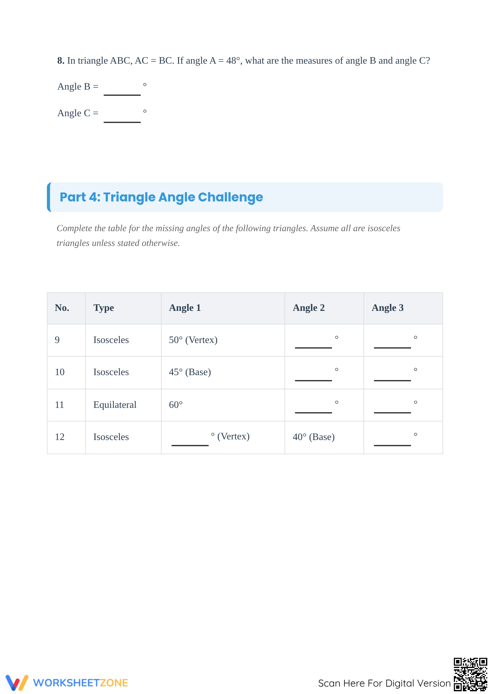 Printable Isosceles & Equilateral Triangles | Grade 4-5 - Page 3
