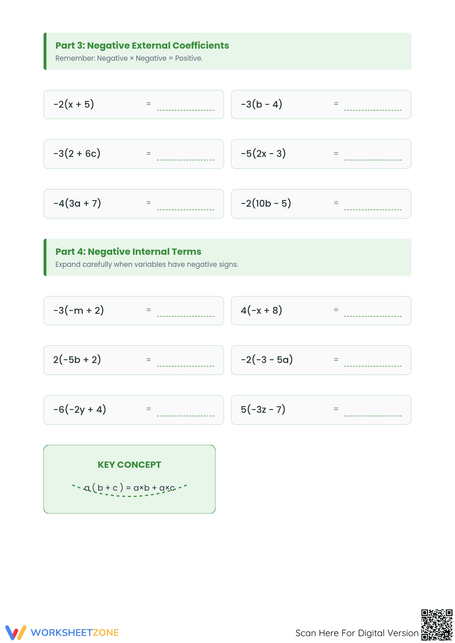 Distributive Law Algebra Worksheet | Grade 7 Essential - Page 2