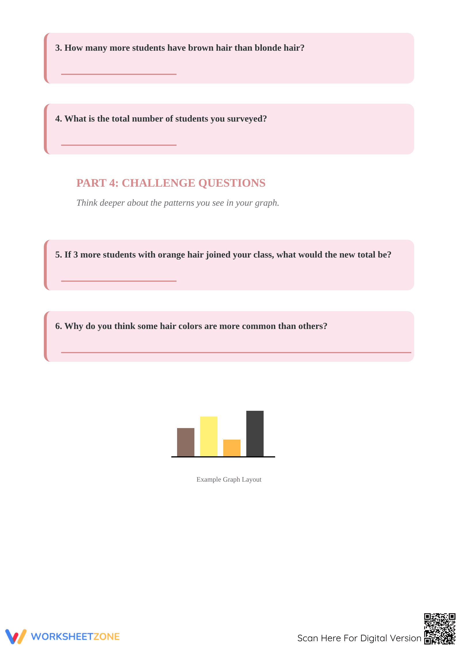 Printable Grade 2 Bar Graph Activity: My Class in Graphs - Page 3