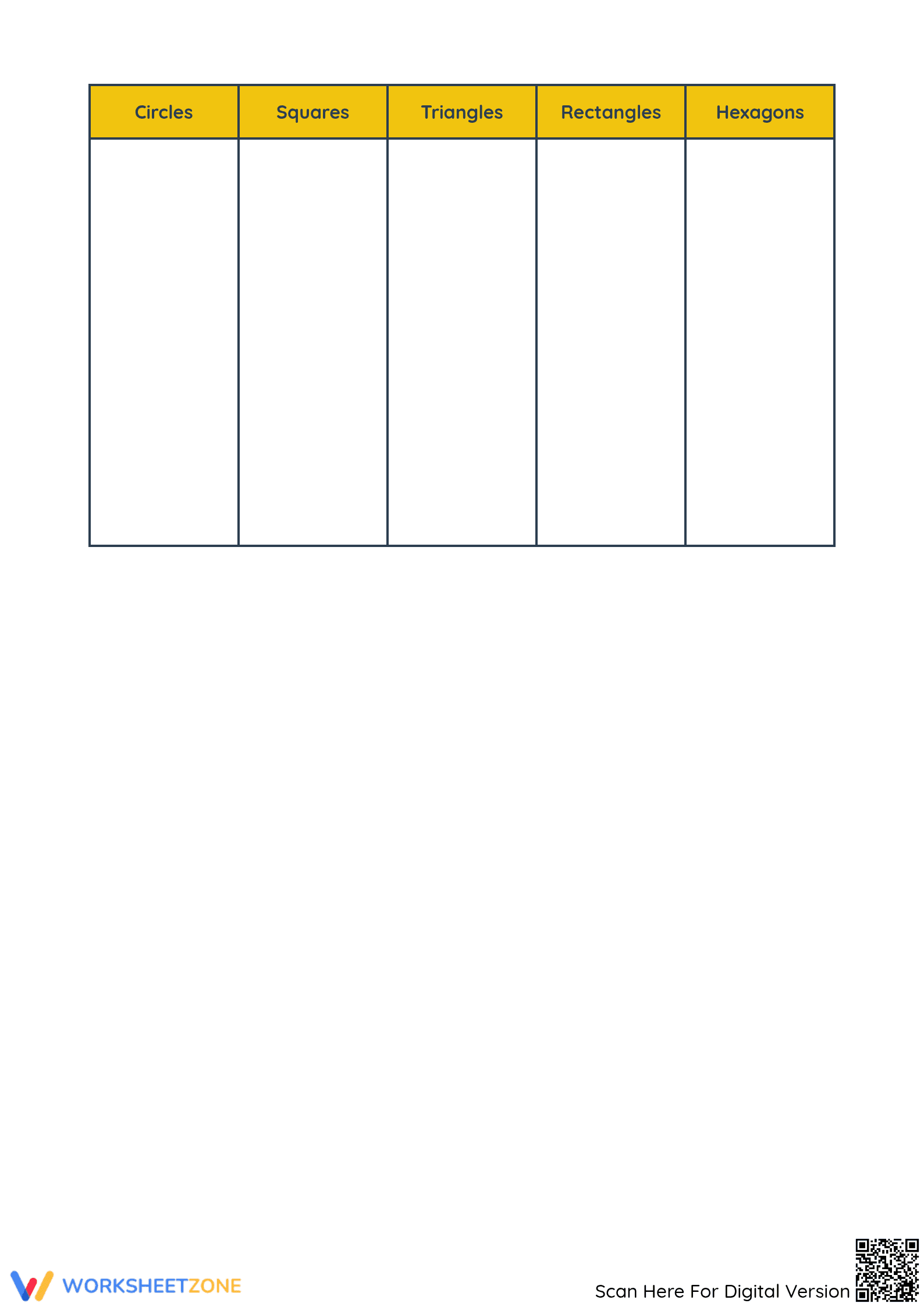 Grade K 2D Shape Sorting — Printable No-Prep Worksheet - Page 2