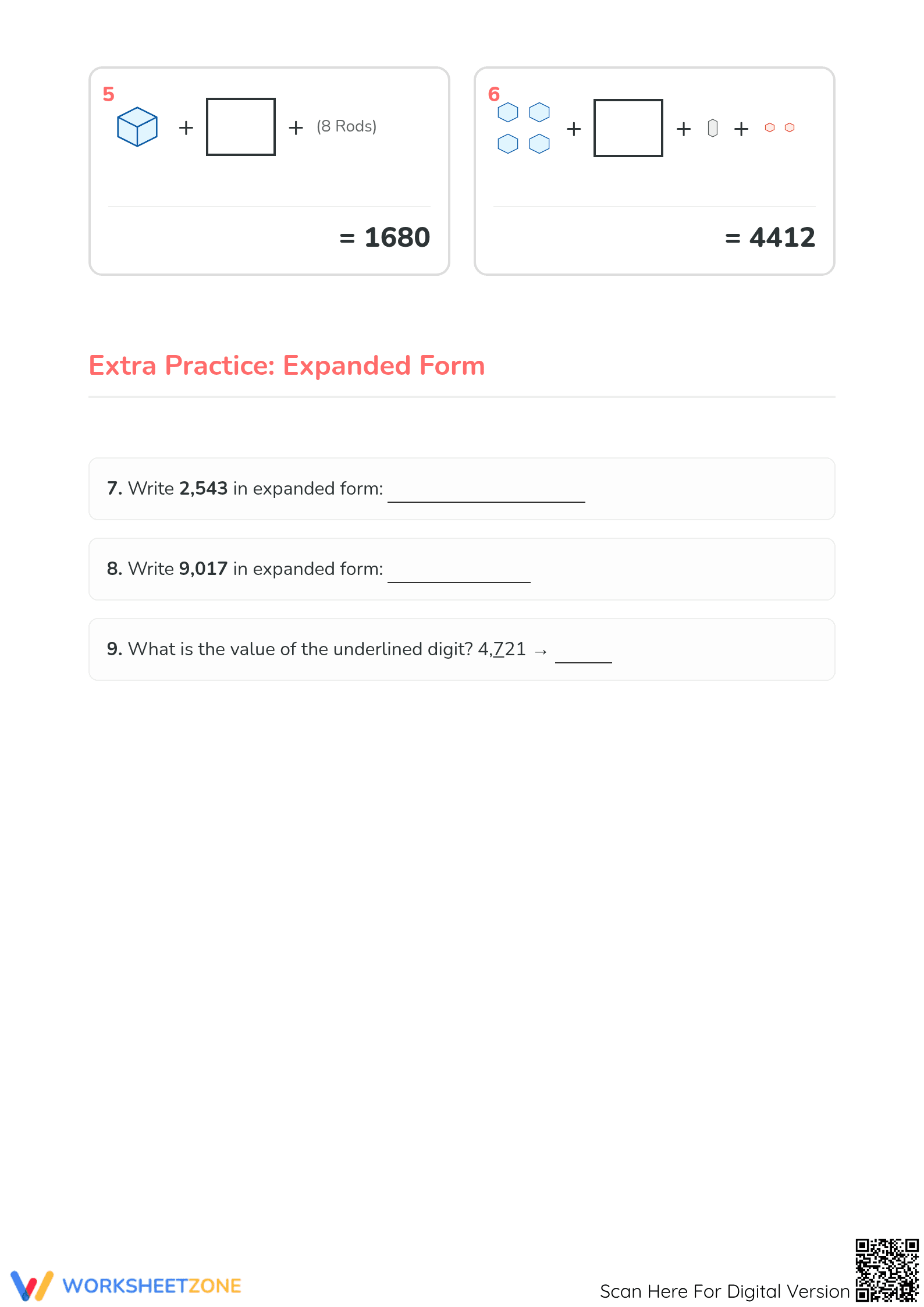 Grade 3-4 Place Value — Printable No-Prep Worksheet - Page 2