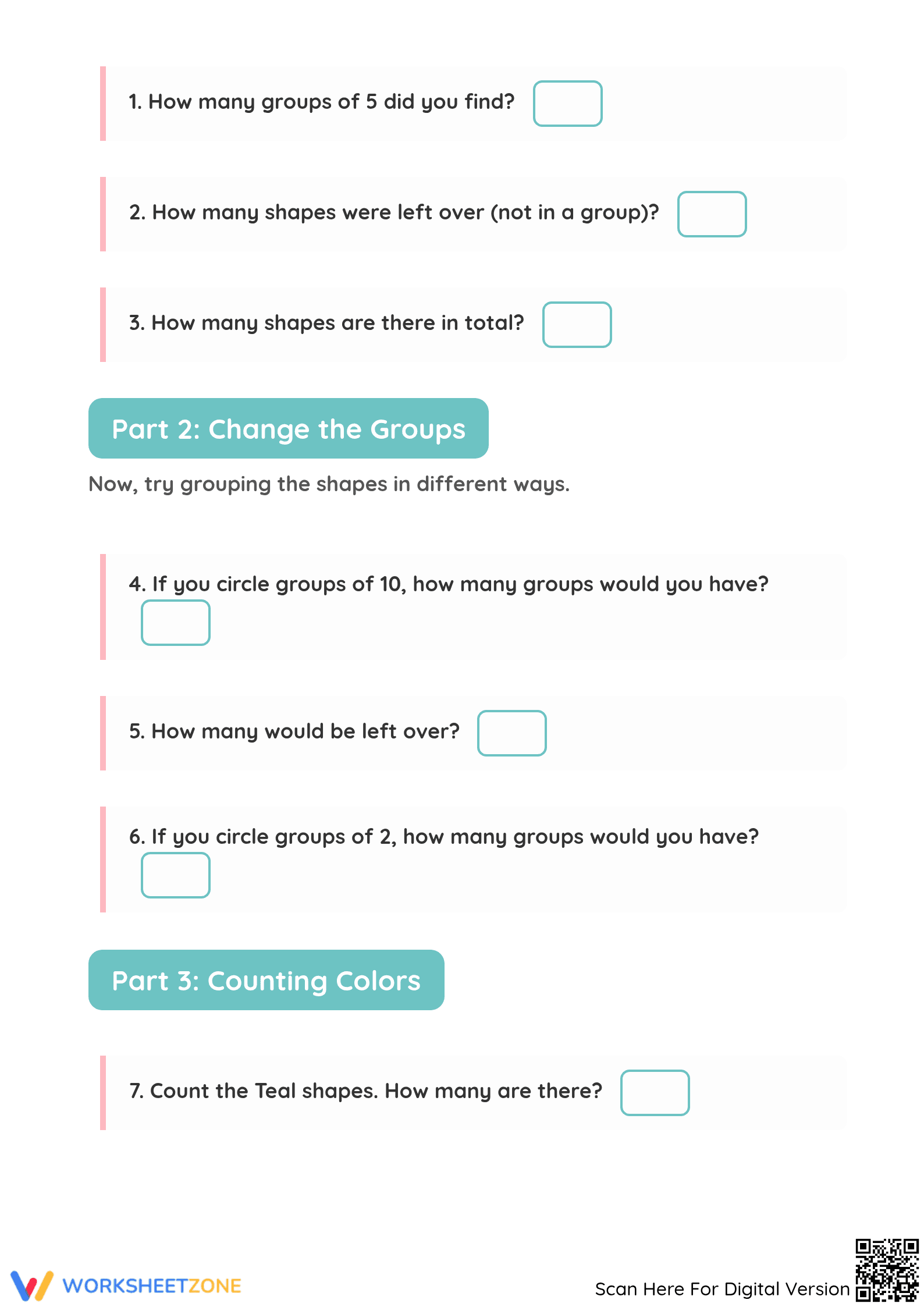 Printable Back to School Grouping Math Worksheet | Grade 1 - Page 2