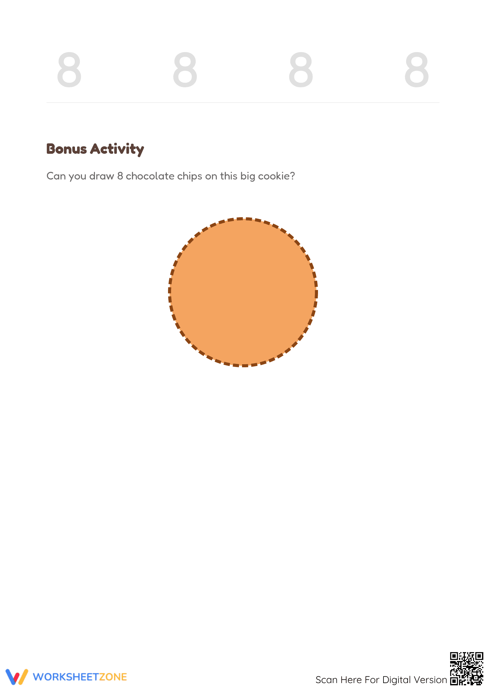 Printable Number 8 Counting and Tracing Worksheet | Grade K - Page 2