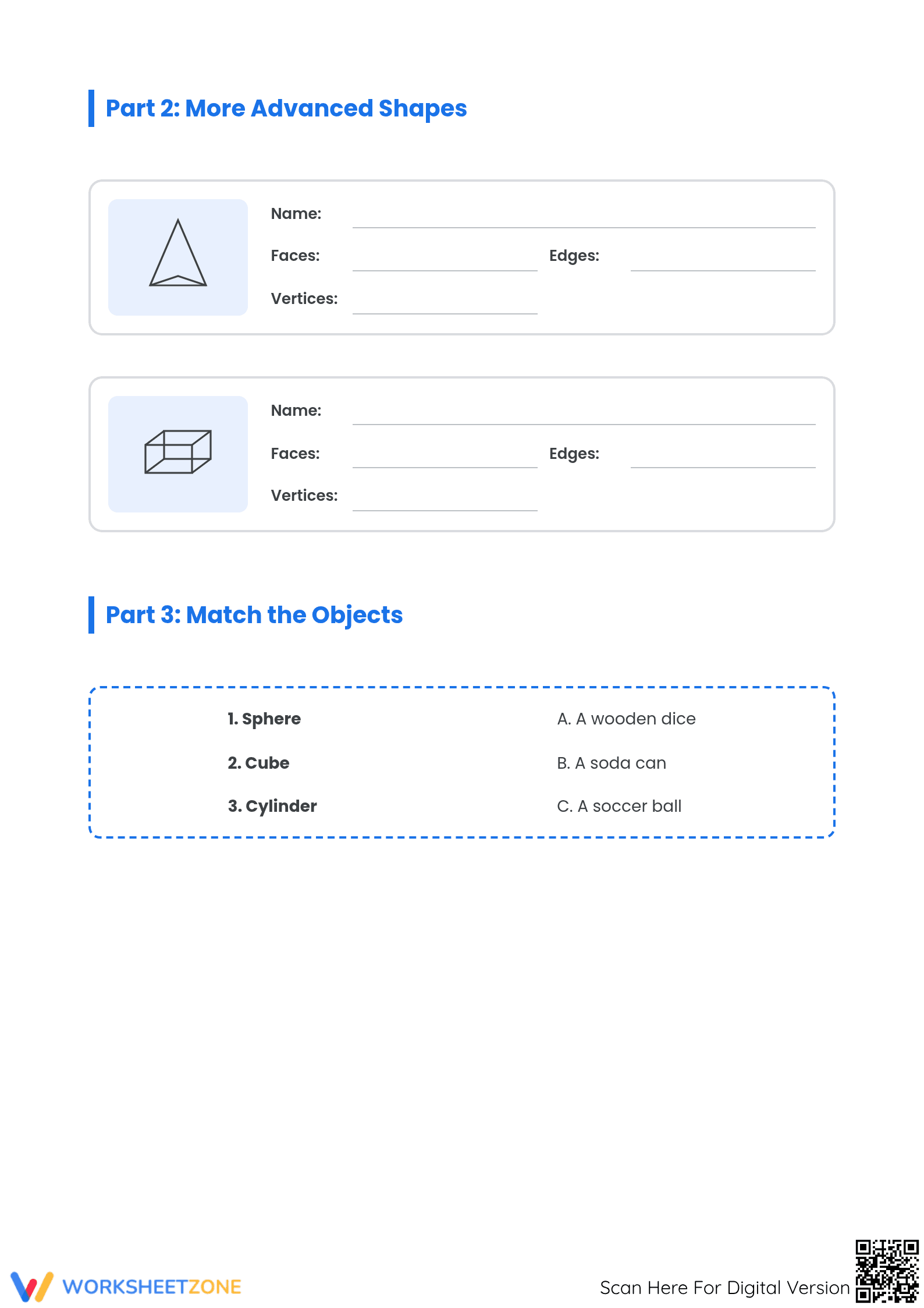 Essential 3D Shapes Properties Worksheet | Grade 2 Math - Page 2