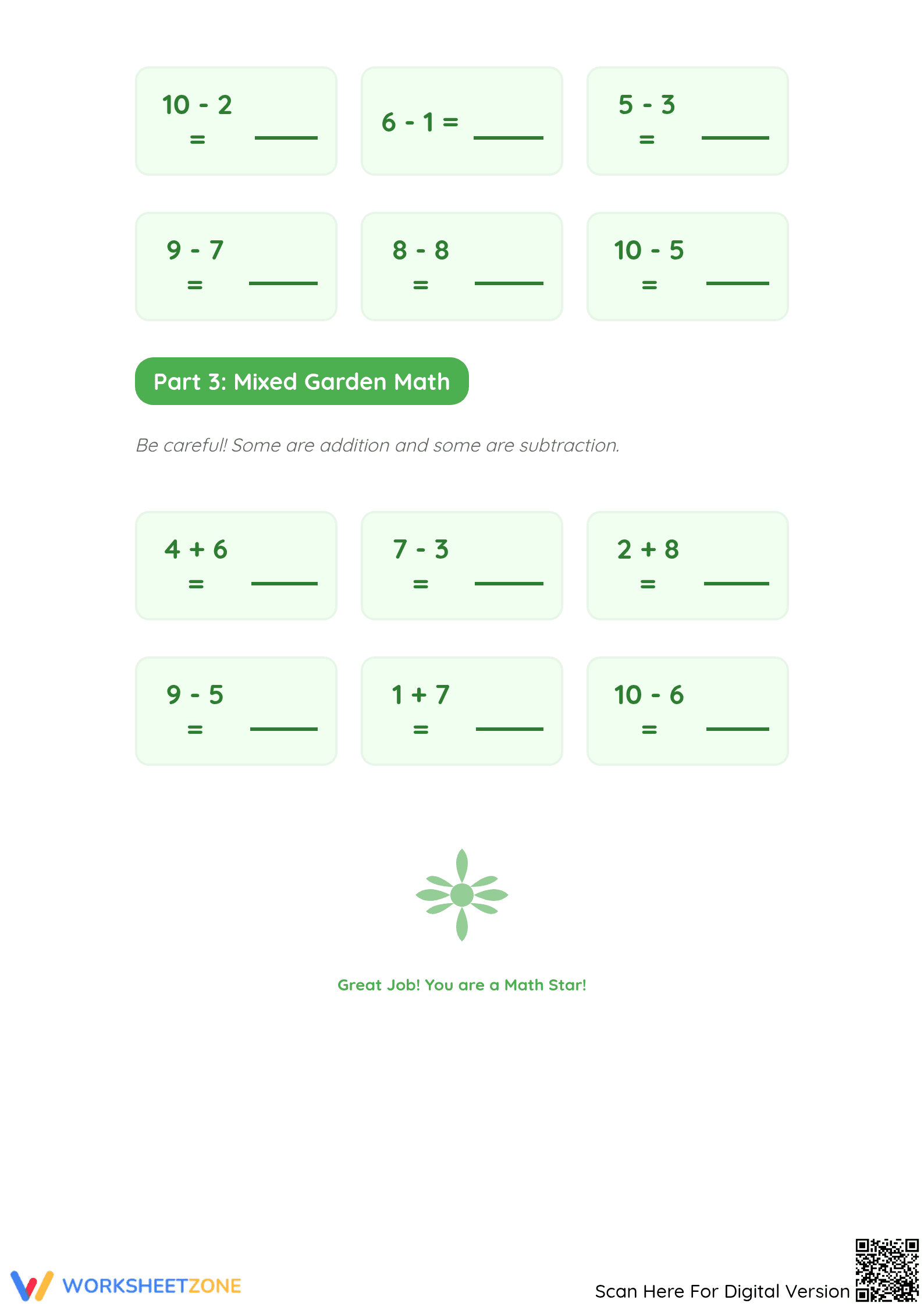 Spring Math Practice Worksheet | Grade 1 Printable - Page 2