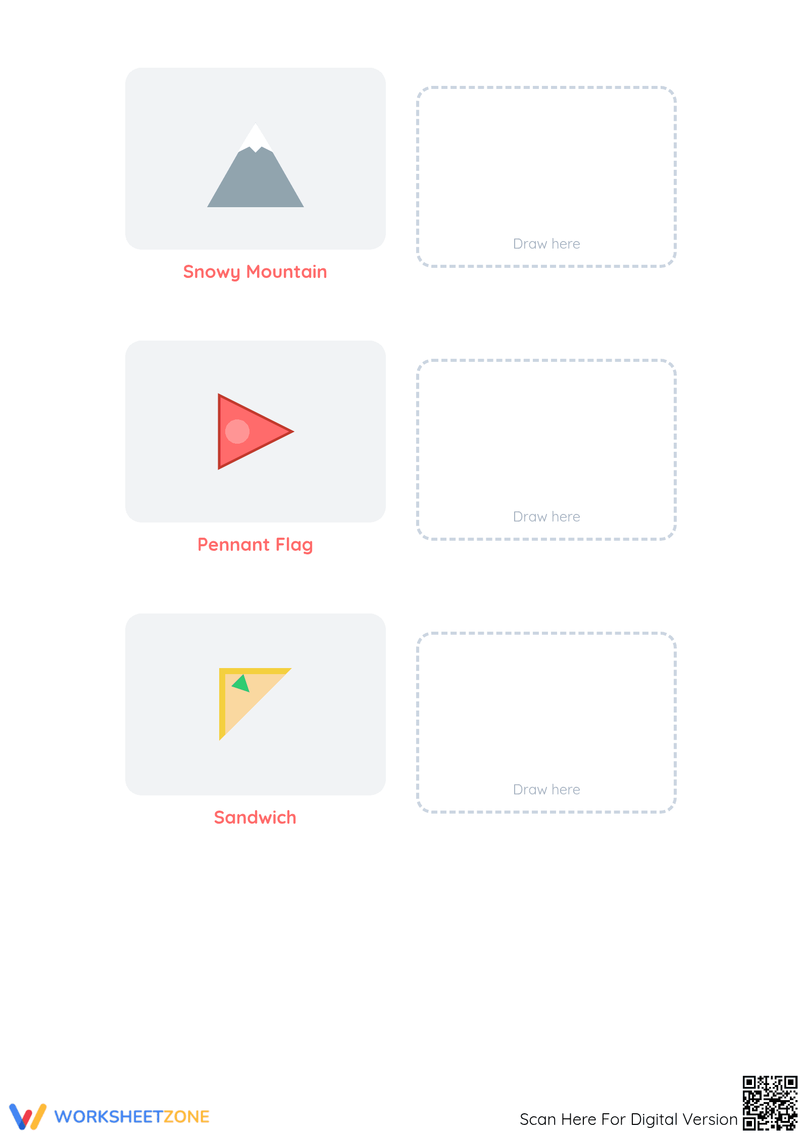 Printable Triangle Drawing Worksheet | Kindergarten Math - Page 3