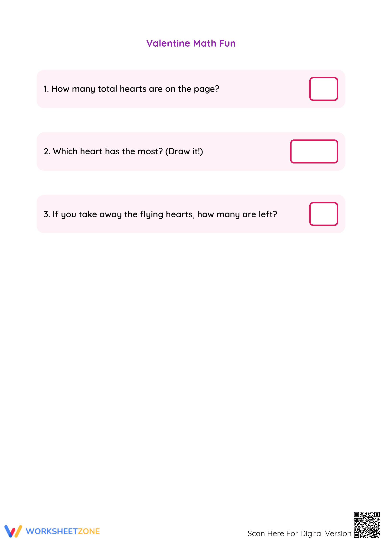 Valentine's Day Counting Worksheet | Grade K Essential - Page 2