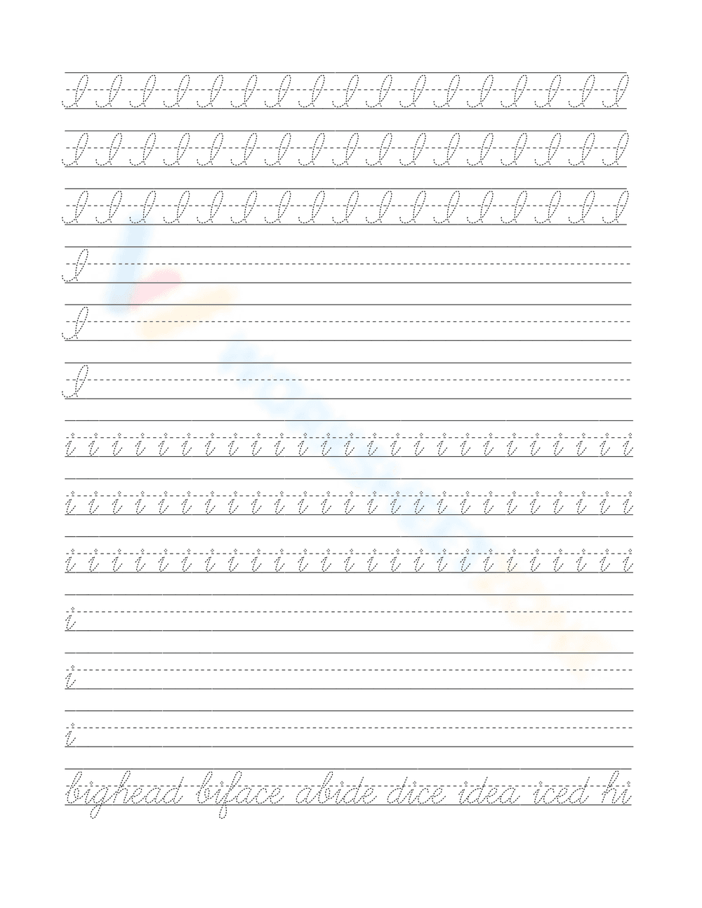 Grade 1-2 Cursive Handwriting — Printable No-Prep Guide - Page 9