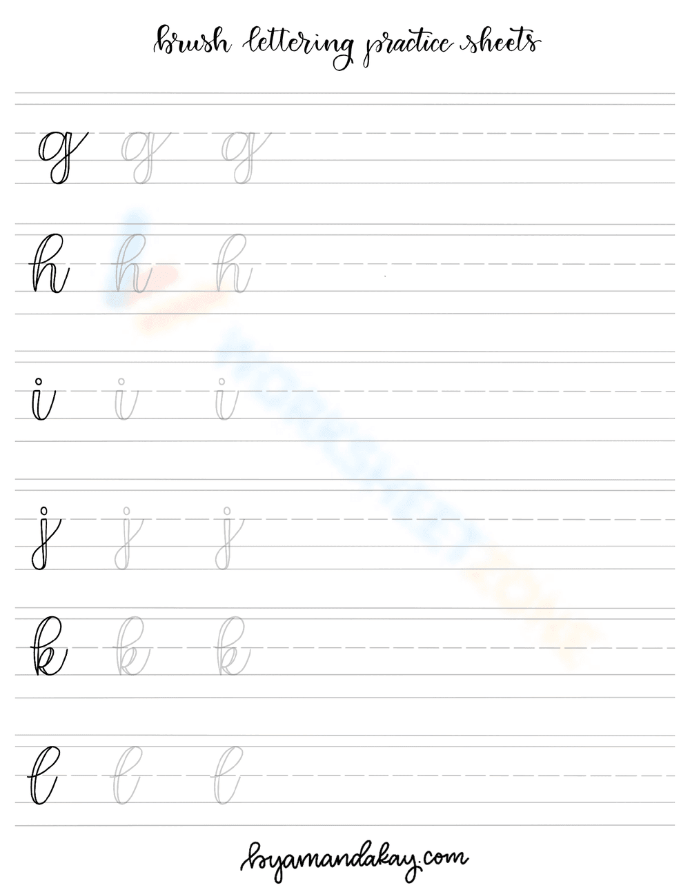 Brush Lettering Alphabet Practice | Essential Grade 4-5 - Page 2